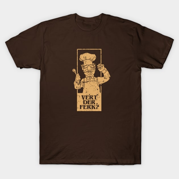 vert der ferk retrocolor - brown T-Shirt by Sayang Anak